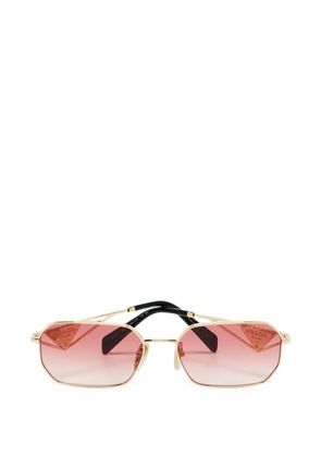 Prada Pre-Owned Triangle-logo rectangle-frame sunglasses - Pink