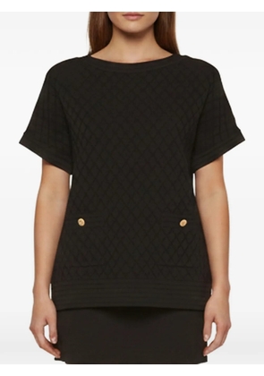 Carolina Herrera Vintage diamond-knit bateau-neck top - Black