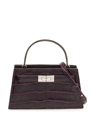 Tory Burch Lee Radziwill croc-embossed tote bag - Purple