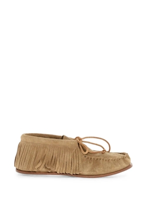 Pierre Hardy Tahoe fringed suede loafers - Neutrals