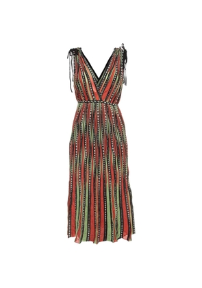 Missoni Pre-Owned patterned knit midi dress - Orange