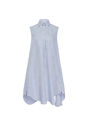 Thom Browne sleeveless oversized shirt midi dress - Blue