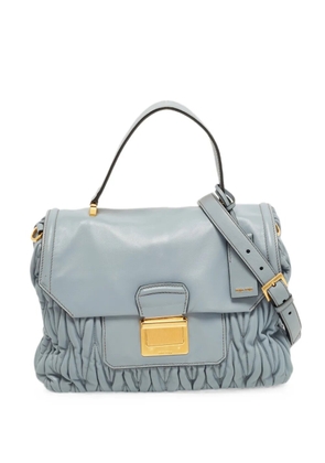 Miu Miu Pre-Owned matelassé-leather top-handle crossbody bag - Blue