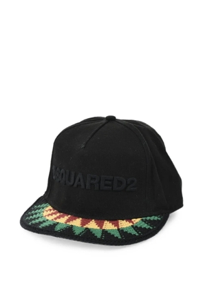 DSQUARED2 Could You Be Loved crochet-visor embroidered baseball cap - Black