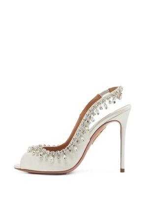 Aquazzura Starburst crystal-embellished pumps - White