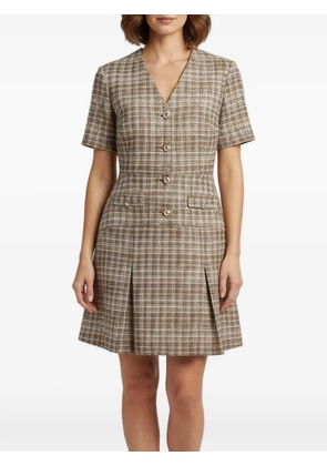 Maje tweed buttoned mini dress - Brown