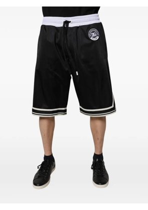 Dolce & Gabbana DG Sport logo-patch striped-trim shorts - Black