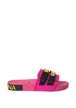 Dolce & Gabbana logo-print touch-strap sandals - Pink