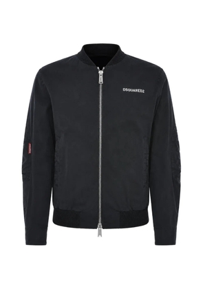 DSQUARED2 logo-print zip-up bomber jacket - Black
