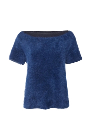 Louis Vuitton Pre-Owned faux fur-detail top - Blue