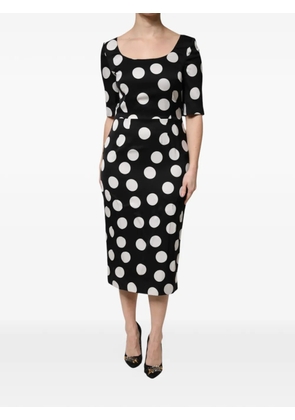 Dolce & Gabbana polka-dot midi dress - Black