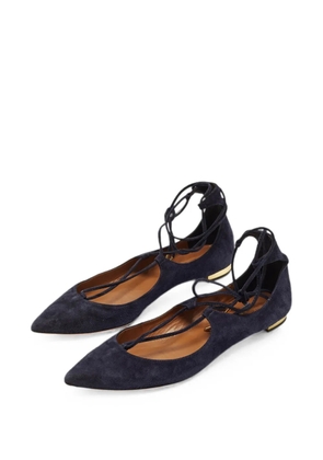 Aquazzura Christy lace-up flat pumps - Blue