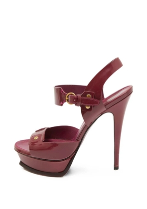 Saint Laurent Pre-Owned ankle-strap platform sandals - Red