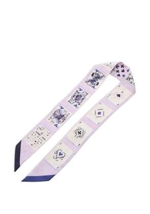 Hermès Pre-Owned 2010s Jeu de Cartes twilly scarf - Purple