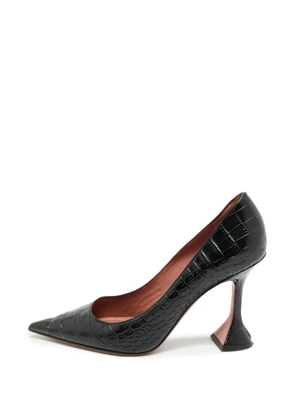 Amina Muaddi Ami croc-embossed pumps - Black