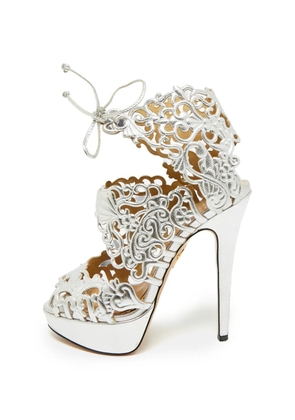 Charlotte Olympia Belinda leather platform sandals - Silver