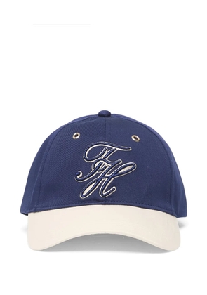 Tommy Hilfiger monogram-embroidered cotton baseball cap - Blue