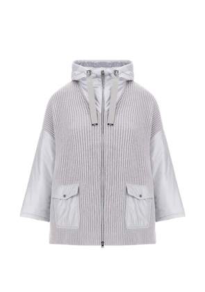 Herno ribbed-knit panelled cardigan - Grey