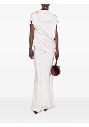 Fabiana Filippi draped-detail knot-embellished top - Neutrals