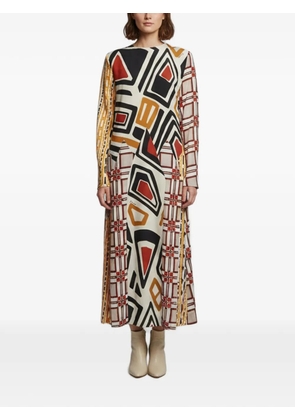 DSQUARED2 printed long-sleeve midi dress - Neutrals