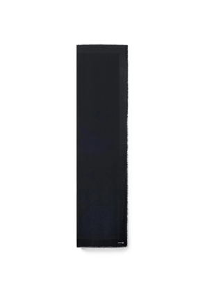 TOM FORD logo-embroidered frayed scarf - Black