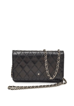 CHANEL Pre-Owned 2009-2010 Wallet on Chain CC-logo chain-strap wallet - Black