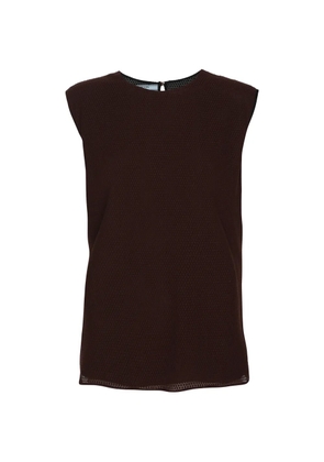 Prada Pre-Owned honeycomb-knit vest - Brown