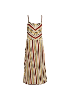 ZIMMERMANN striped crochet-knit midi dress - Neutrals