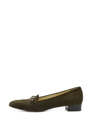 Ferragamo Pre-Owned Gancini bit loafers - Green