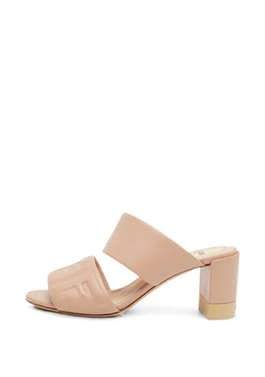 Fendi Pre-Owned FF dual-strap blcok-heel sandals - Neutrals