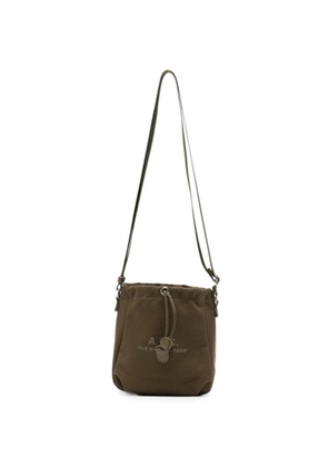 A.P.C. logo-print drawstring messenger bag - Green