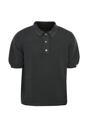 Palm Angels moss-stitch knit polo shirt - Grey