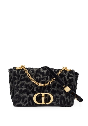Christian Dior Pre-Owned medium Caro leopard-patterned shoulder bag - Black