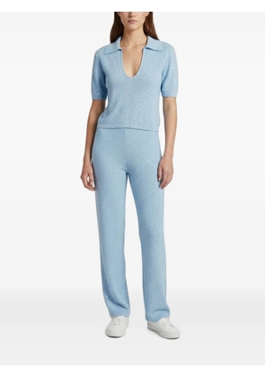 424 Valeria sequin-embellished trousers and top set - Blue