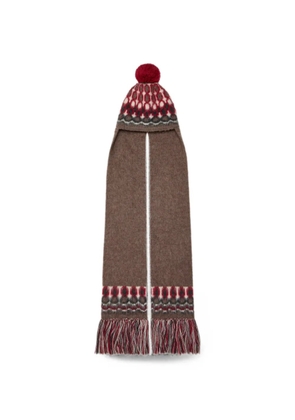 Maison Margiela fair isle pompom beanie hat - Brown