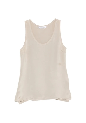 Max Mara satin-finish sleeveless top - Neutrals