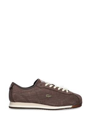 Lacoste woven-effect logo-patch sneakers - Brown
