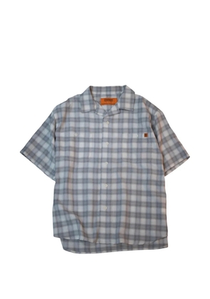 UNIVERSAL OVERALL ombre-check short-sleeve shirt - White