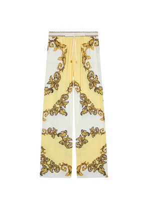 alice + olivia Ojai baroque-print drawstring palazzo pants - Yellow