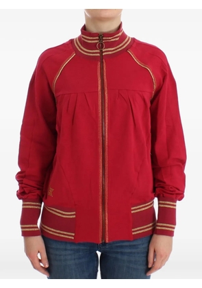John Galliano logo-print zip-up cardigan - Red