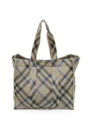 Burberry Pre-Owned Check knitted tote bag - Neutrals