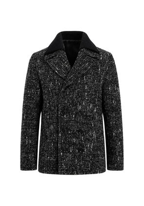 Dolce & Gabbana speckled double-breasted coat - Black