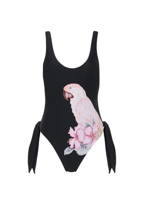 Chloé parrot-print side-tie swimsuit - Black