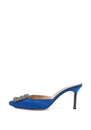 Manolo Blahnik Hangisimu crystal-embellished mules - Blue