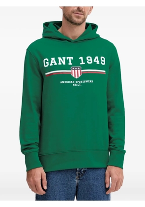 Gant logo-print hoodie - Green