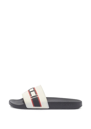 Gucci Pre-Owned logo-detail slides - White