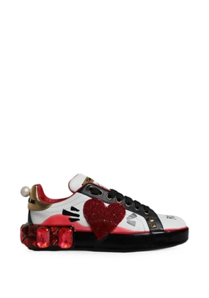 Dolce & Gabbana Portofino heart-patch sneakers - White