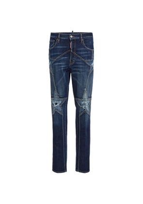DSQUARED2 642 Super Star-patchwork distressed jeans - Blue