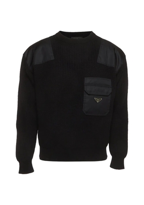 Prada Pre-Owned Re-Nylon logo plaque sweater - Black