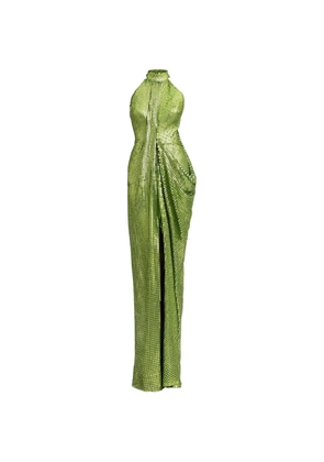 Gemy Maalouf sequin-embellished draped maxi dress - Green